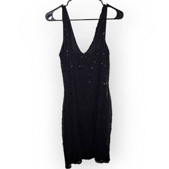 Ralph Lauren Double RRL Women's Vintage V Neck Sequins Sleeveless Dress Black si - Picture 4 of 6